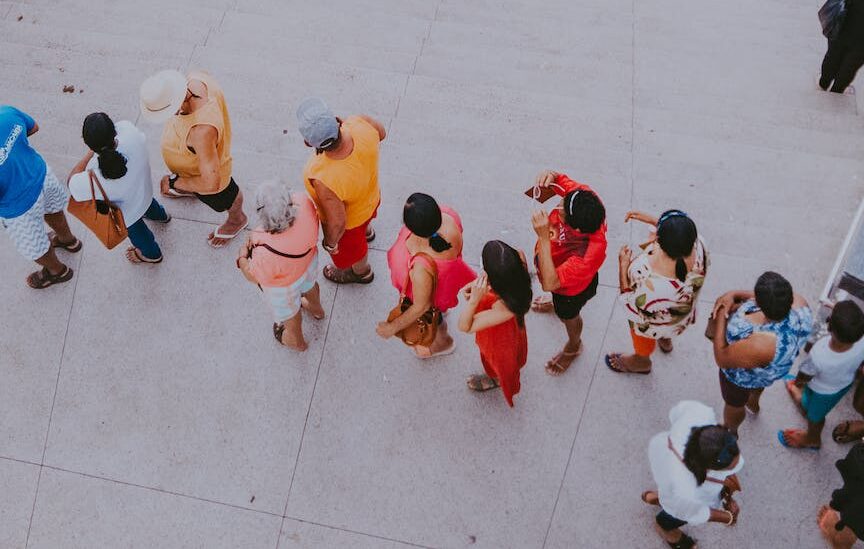 people in queue